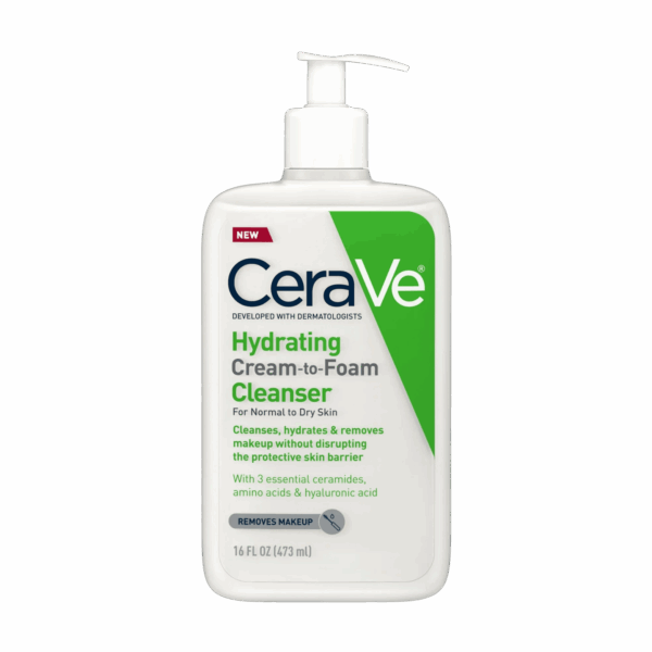 CERAVE-FACE WASH-473ml-US-W-HYDRATING CREAM TO FOAM CLEANSER (PUMP)