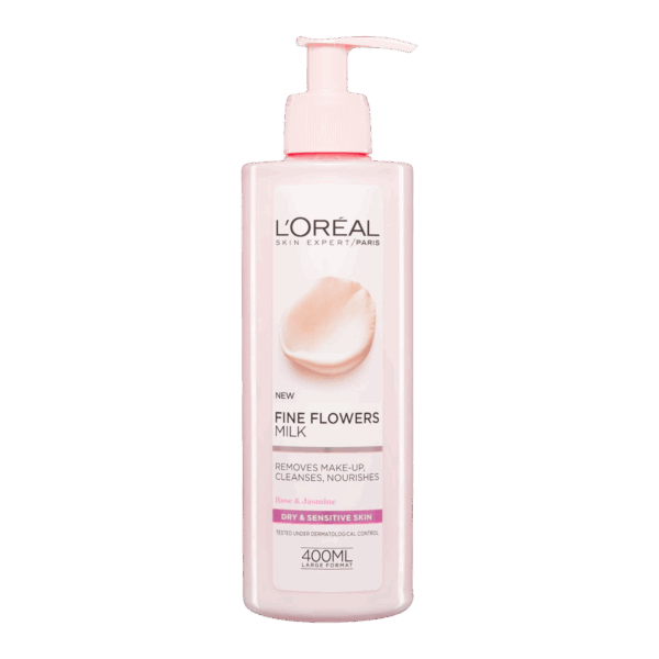 LOREAL-FACE WASH-400ml-PL-W-FINE FLOWERS MILK ROSE & JASMINE (PUMP)