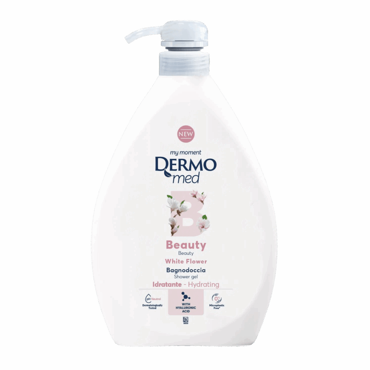 DERMOMED-BODY WASH-1l-IT-W-BEAUTY WHITE FLOWER (PUMP) - Image 1