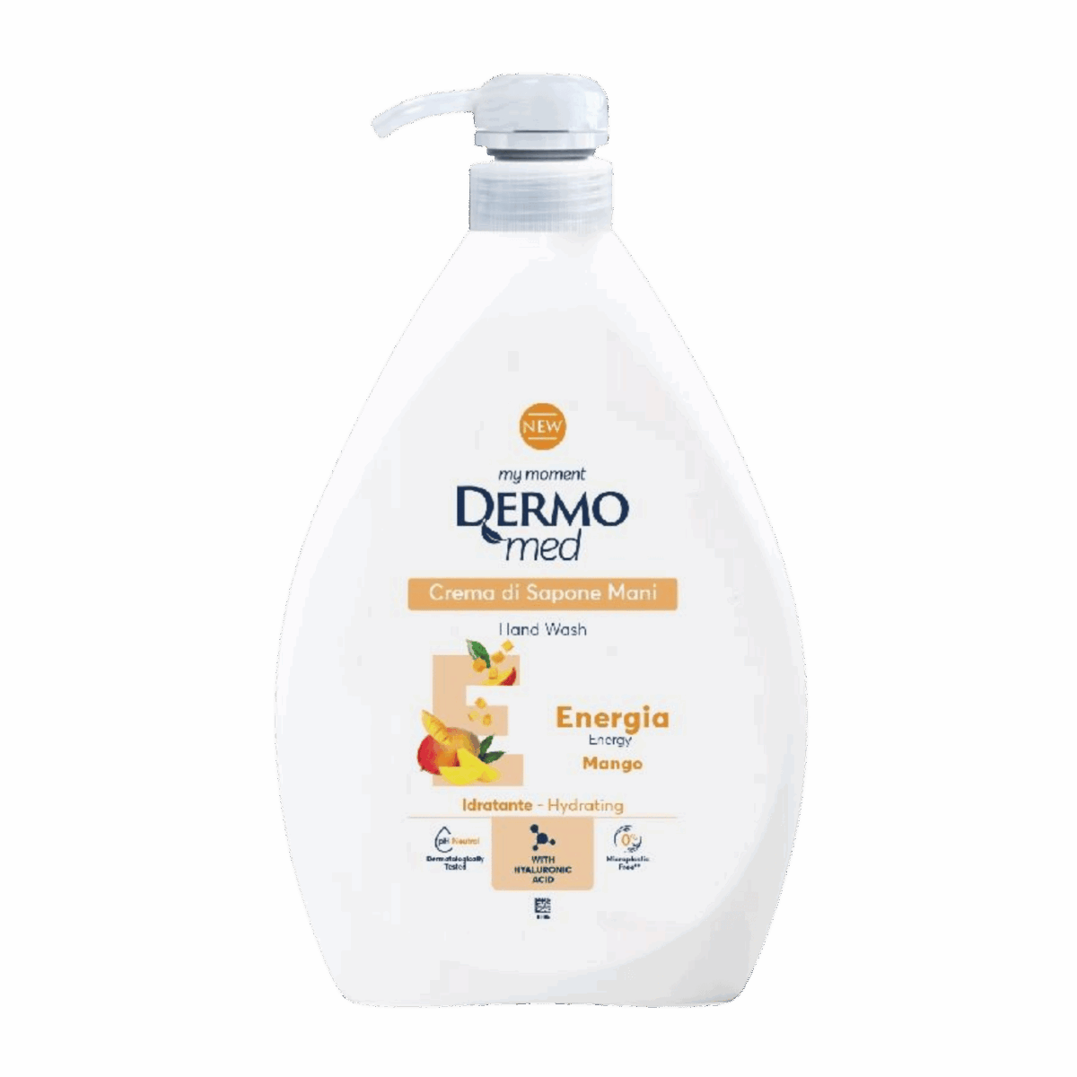 DERMOMED-HAND WASH-1l-IT-M/W-ENERGIA MANGO (PUMP) - Image 1