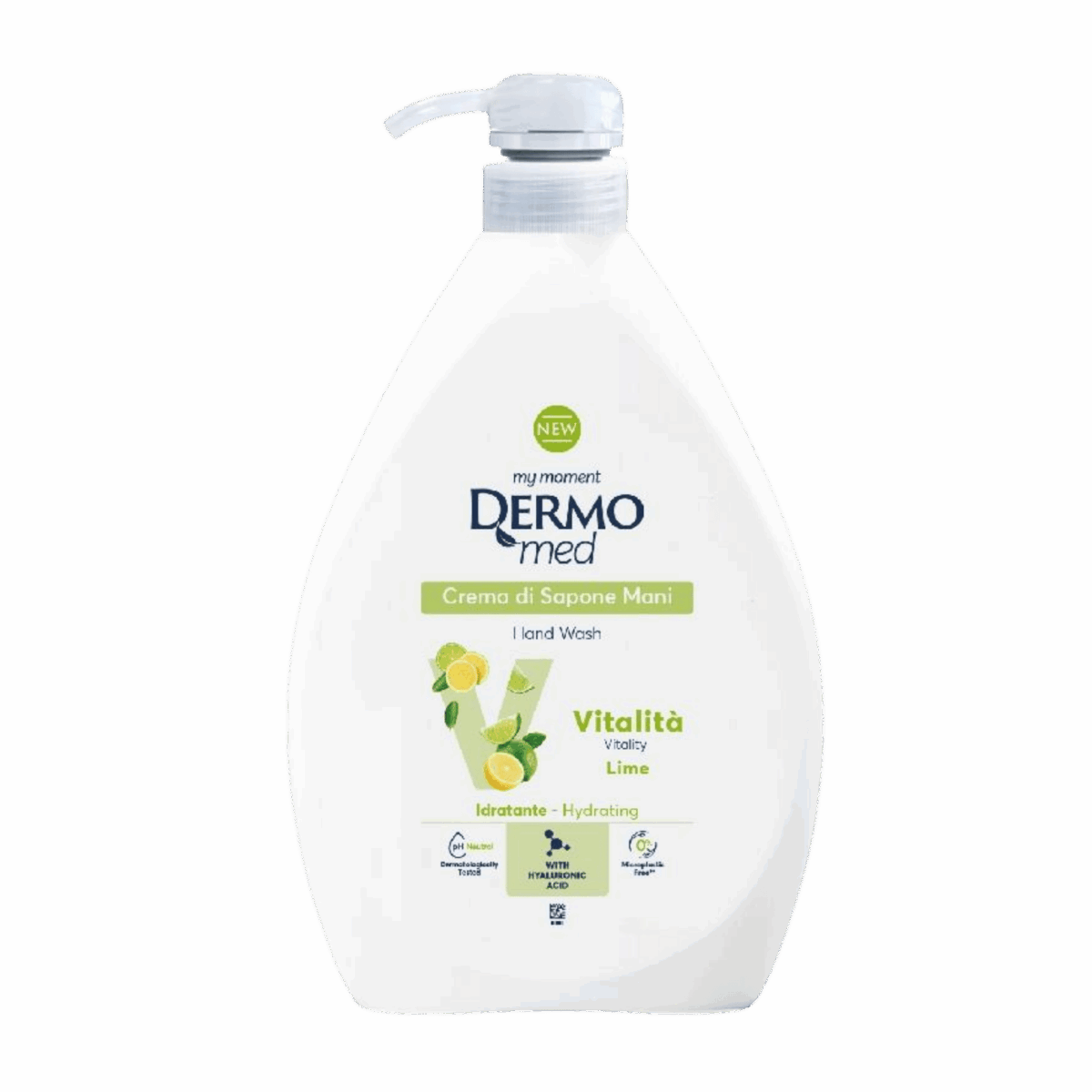 DERMOMED-HAND WASH-1l-IT-M/W-VITALITA LIME (PUMP) - Image 1