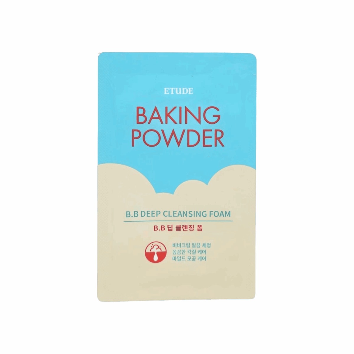 ETUDE-FACE WASH-4g-KR-W-BAKING POWDER B.B DEEP CLEANSING FOAM (SACHET) - Image 1