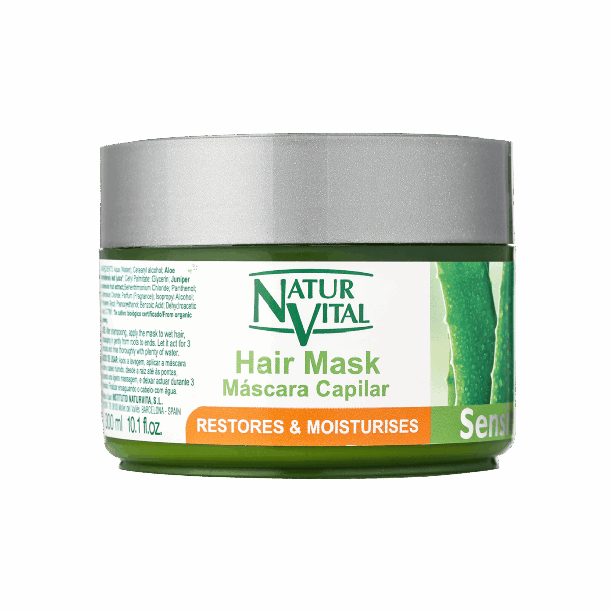 NATUR VITAL-HAIR MASK-300ml-ES-W-RESTORE & MOISTURISER SENSITIVE (7340EP) - Image 1