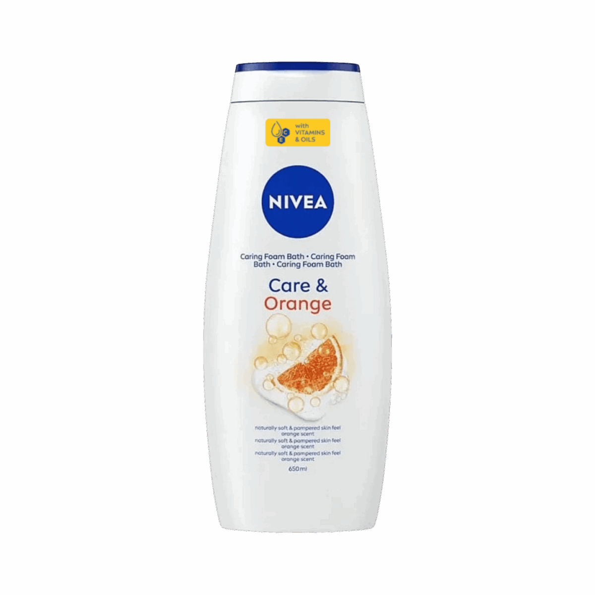 NIVEA-BODY WASH-650ml-DE-W-CARE & ORANGE - Image 1
