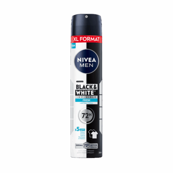 NIVEA-DEO SPRAY-200ml-DE-M-BLACK & WHITE INVISIBLE FRESH