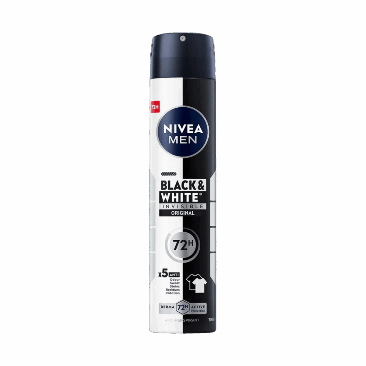 NIVEA-DEO SPRAY-200ml-DE-M-BLACK & WHITE INVISIBLE ORIGINAL - Image 1