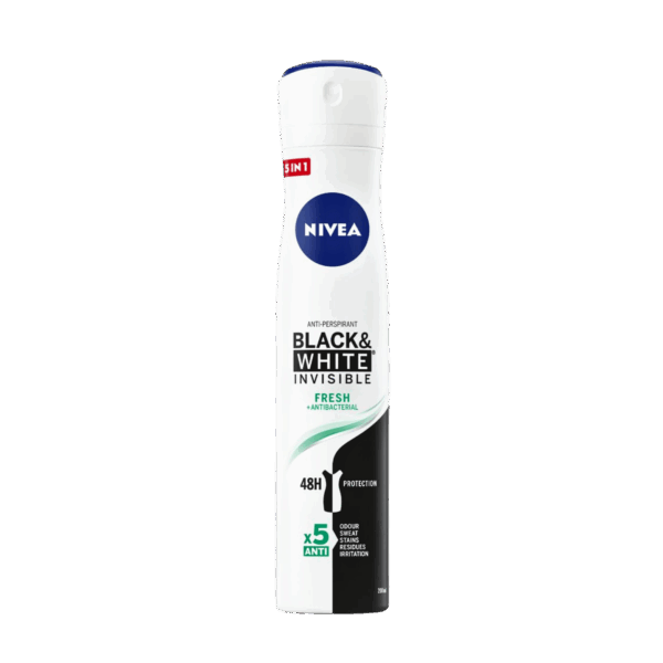 NIVEA-DEO SPRAY-150ml-DE-W-BLACK & WHITE INVISIBLE FRESH + ANTIBACTERIAL