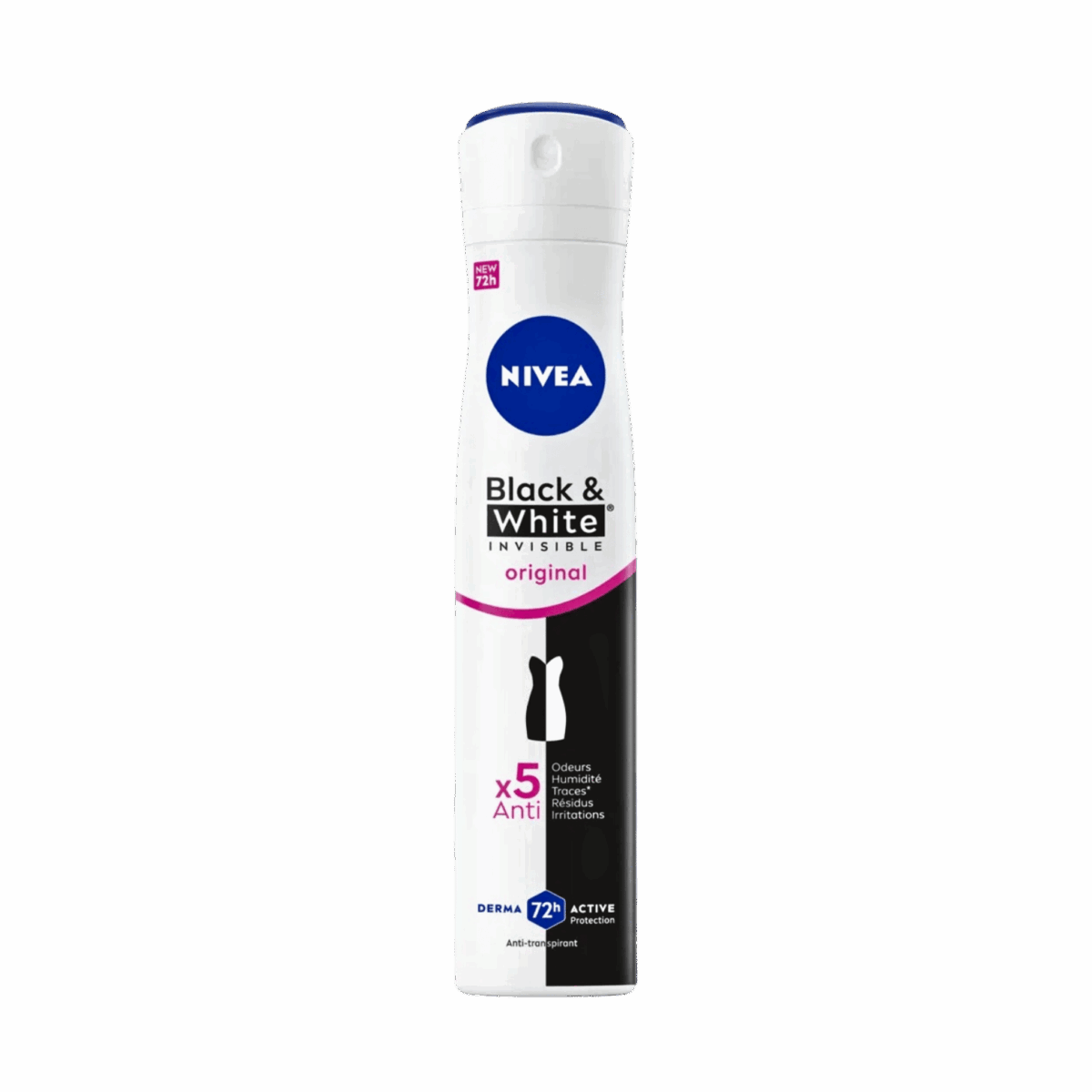 NIVEA-DEO SPRAY-200ml-DE-W-BLACK & WHITE INVISIBLE ORIGINAL - Image 1