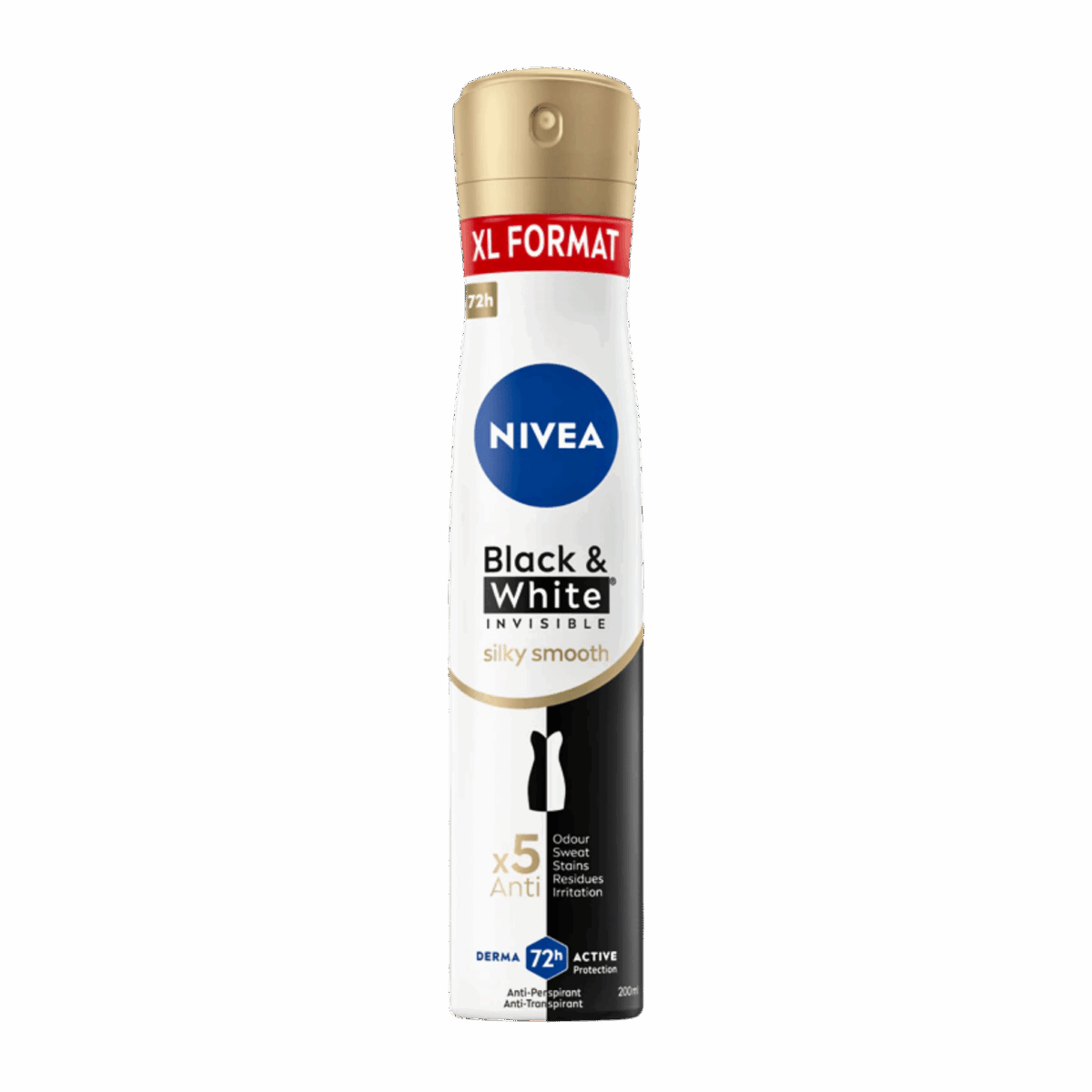NIVEA-DEO SPRAY-200ml-DE-W-BLACK & WHITE INVISIBLE SILKY SMOOTH - Image 1