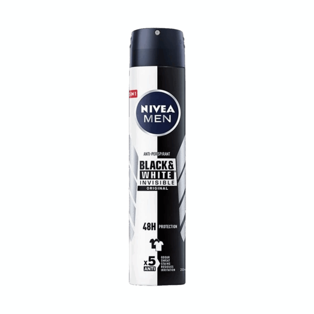 NIVEA-DEO SPRAY-200ml-PL-M-BLACK & WHITE INVISIBLE ORIGINAL (ARABIC) - Image 1