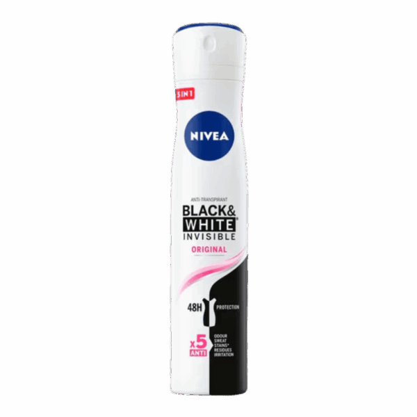 NIVEA-DEO SPRAY-200ml-PL-W-BLACK & WHITE INVISIBLE ORIGINAL (ARABIC)