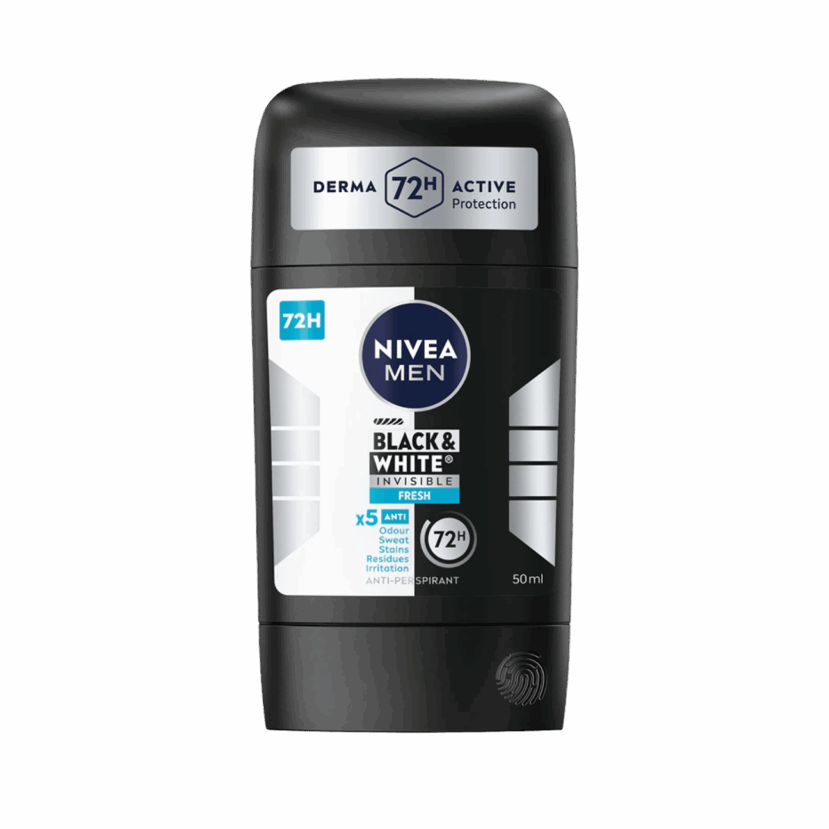 NIVEA-DEO STICK-50ml-DE-M-BLACK & WHITE INVISIBLE FRESH 72H - Image 1