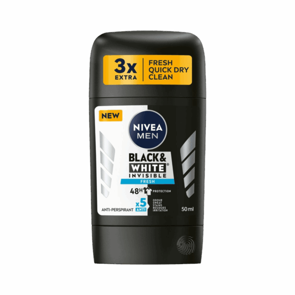 NIVEA-DEO STICK-50ml-DE-M-BLACK & WHITE INVISIBLE FRESH 72H