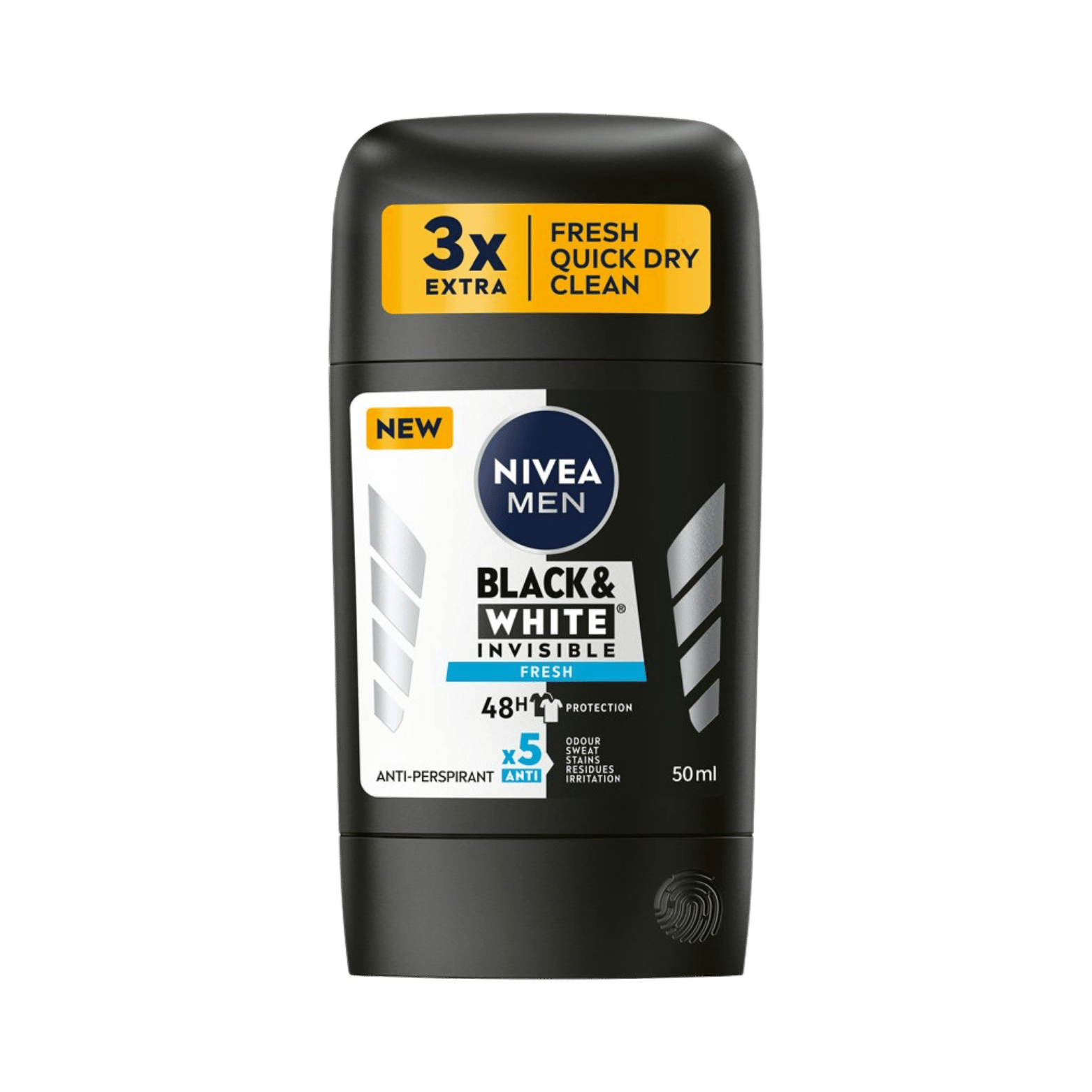 NIVEA-DEO STICK-50ml-DE-M-BLACK & WHITE INVISIBLE FRESH 72H NIVEA-DEO STICK-50ml-DE-M-BLACK & WHITE INVISIBLE FRESH 72H - Image 1