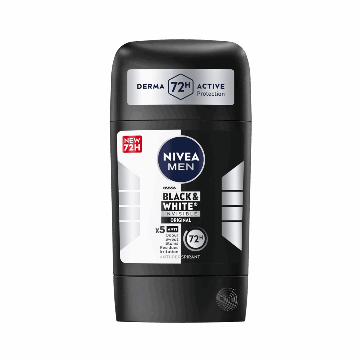 NIVEA-DEO STICK-50ml-DE-M-BLACK & WHITE INVISIBLE ORIGINAL - Image 1