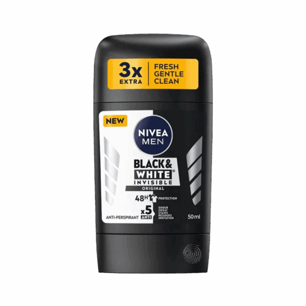 NIVEA-DEO STICK-50ml-DE-M-BLACK & WHITE INVISIBLE ORIGINAL