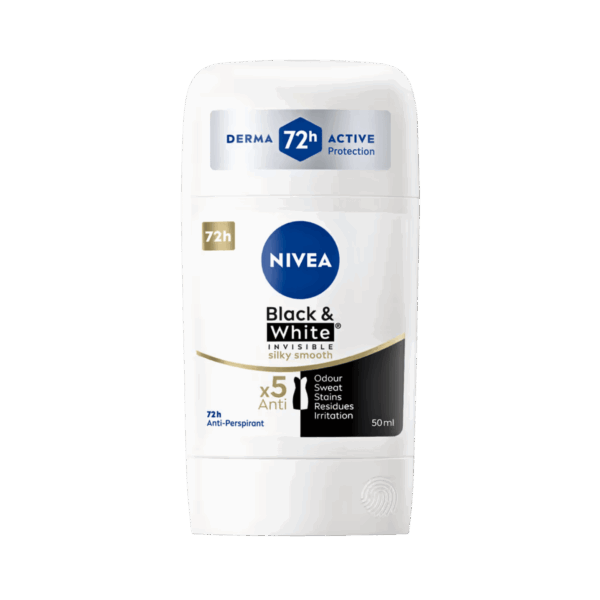NIVEA-DEO STICK-50ml-DE-W-BLACK & WHITE INVISIBLE SILKY SMOOTH 72H