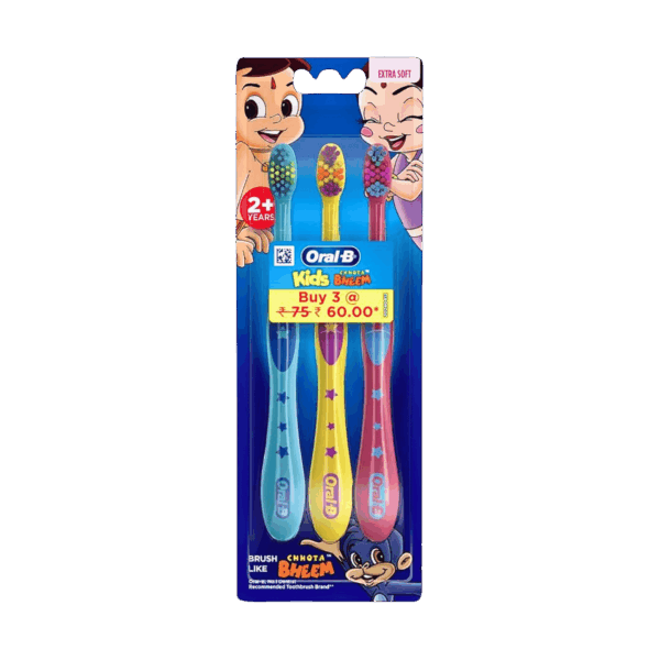 ORAL B-TOOTHBRUSH-kit-IN-KIDS-CHHOTA BHEEM 2+ YEARS EXTRA SOFT 3'S