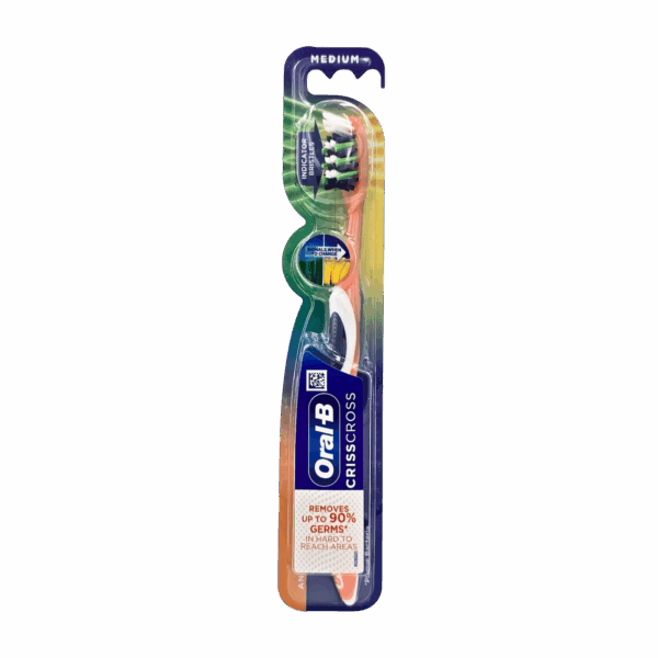 ORAL B-TOOTHBRUSH-kit-IN-M/W-CRISSCROSS ANTI-PLAQUE INDICATOR (MEDIUM)
