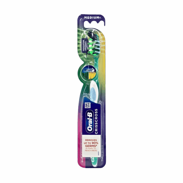 ORAL B-TOOTHBRUSH-kit-IN-M/W-CRISSCROSS GUM CARE INDICATOR (MEDIUM)