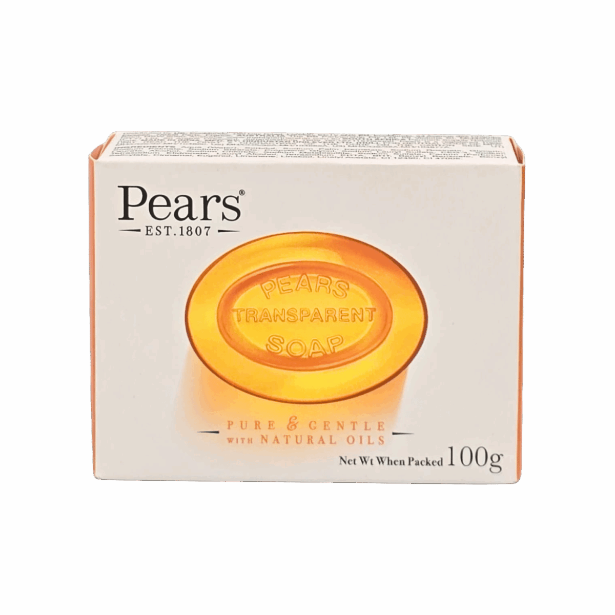 PEARS-SOAP-100g-IN-M/W-NATURAL OILS (ORANGE) - Image 1