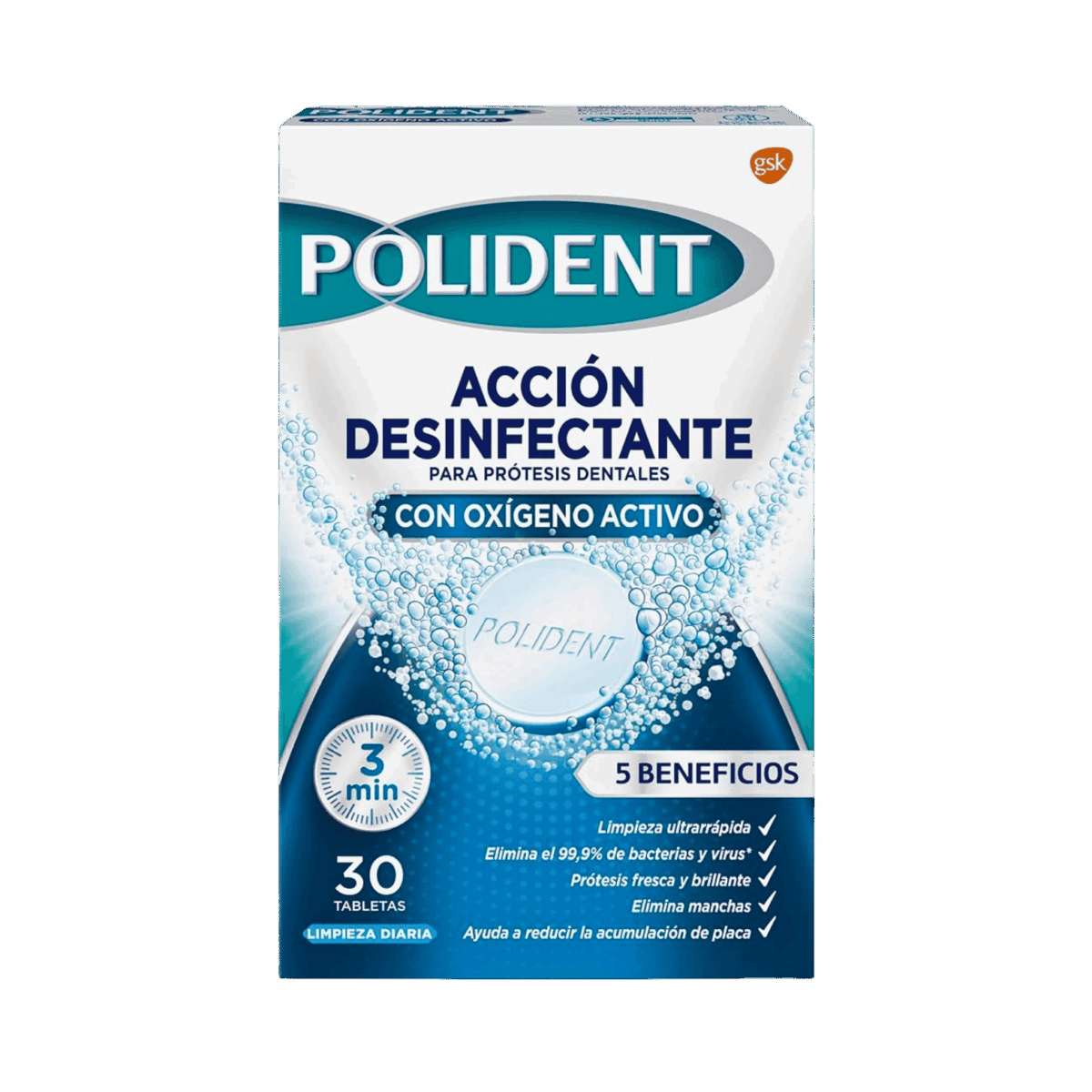 POLIDENT-DENTURE TAB-48's-PT-M/W-ACCION DESINFECTANTE - Image 1