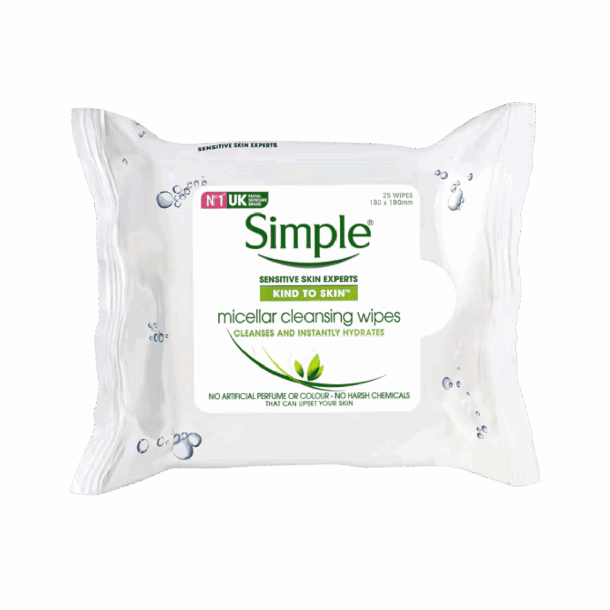 SIMPLE-WIPES-25's-GB-W-MICELLAR CLEANSING WIPES - Image 1