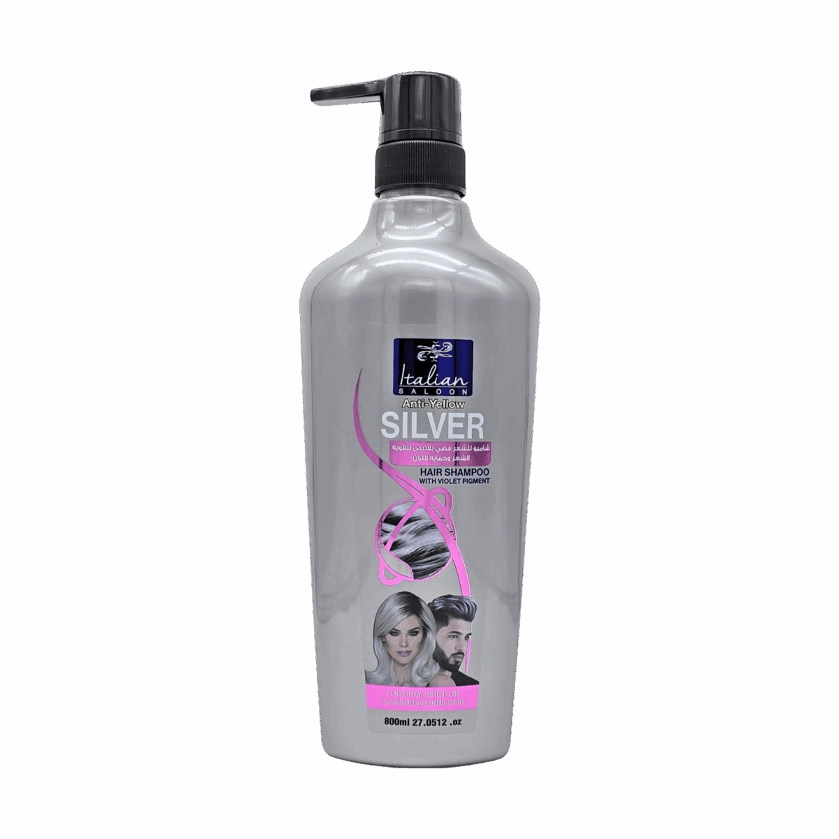 ITALIAN SALOON-SHAMPOO-800ml-AE-M/W-GREY - Image 1