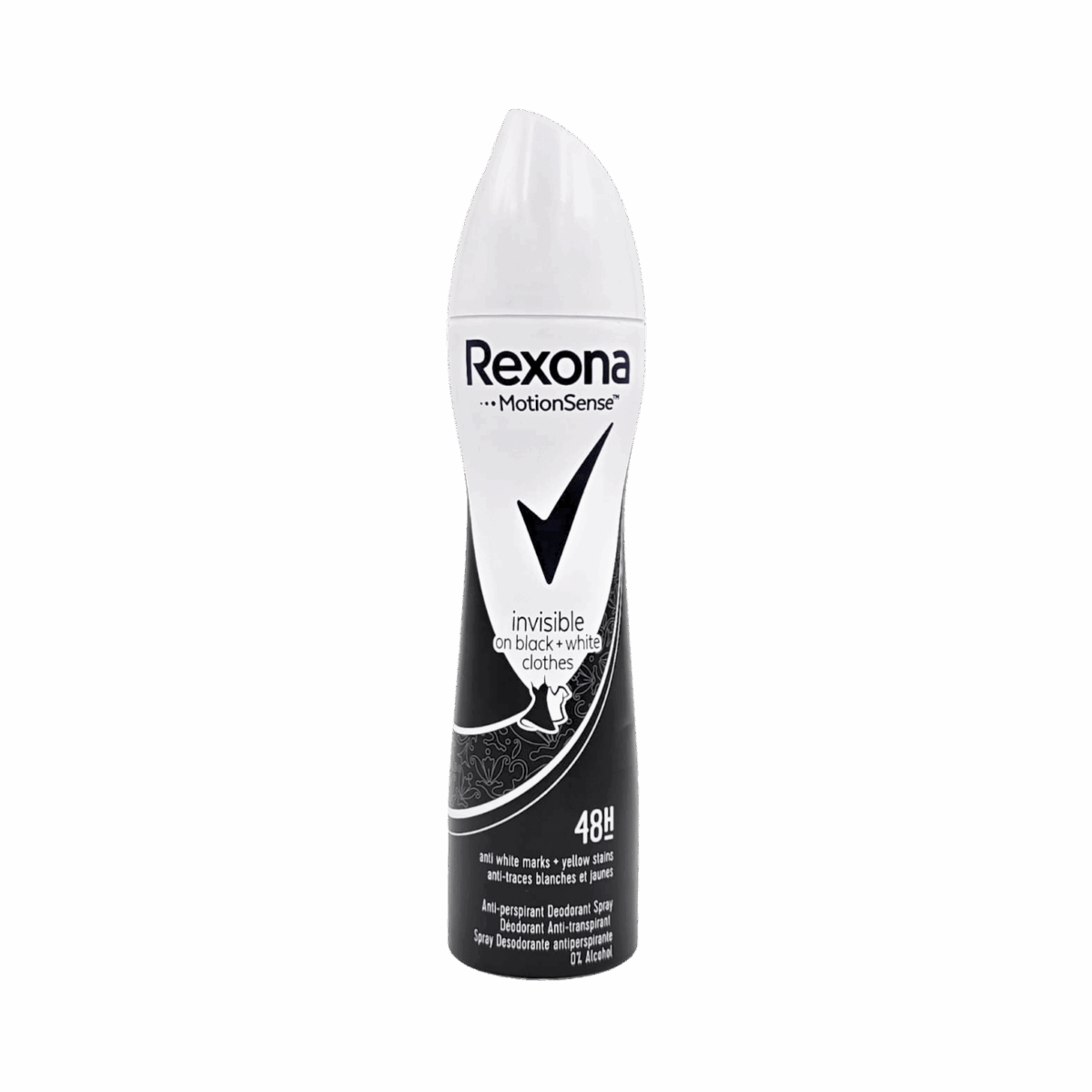 REXONA-DEO SPRAY-200ml-IT-W-INVISIBLE ON BLACK + WHITE CLOTHES - Image 1
