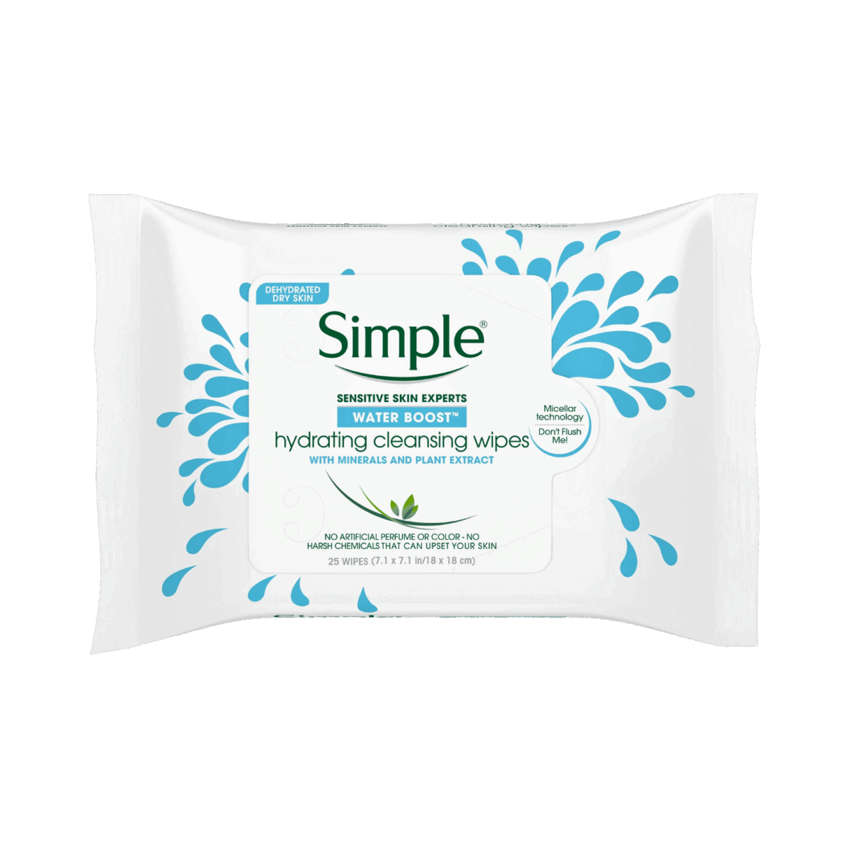 SIMPLE-WIPES-25's-GB-W-HYDRATING CLEANSING WIPES - Image 1