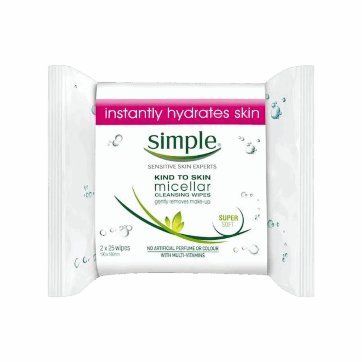 SIMPLE-WIPES-25's-GB-W-MICELLAR CLEANSING WIPES - Image 1