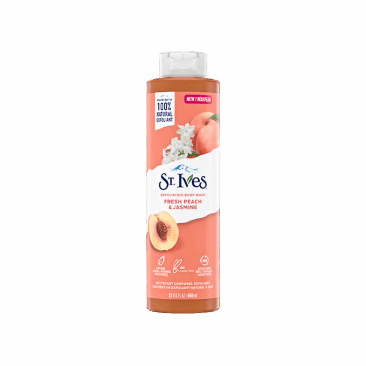 ST IVES-BODY WASH-650ml-US-W-FRESH PEACH & JASMINE - Image 1