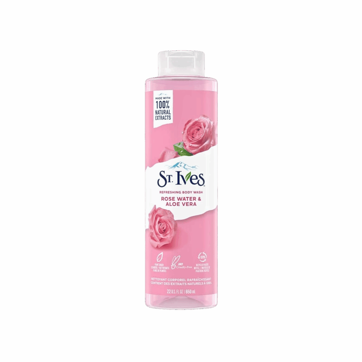 ST IVES-BODY WASH-650ml-US-W-ROSE WATER & ALOE VERA - Image 1
