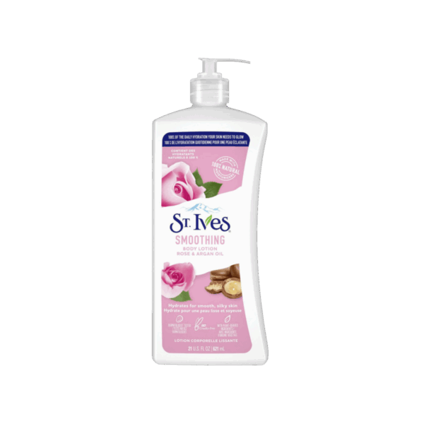 ST IVES-LOTION-621ml-US-W-SMOOTHING ROSE & ARGAN OIL