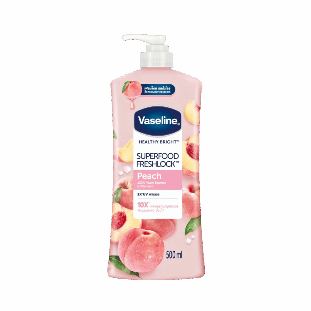VASELINE-LOTION-500ml-TH-W-SUPERFOOD PEACH (PUMP) - Image 1