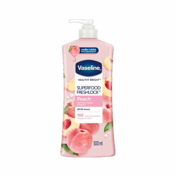 VASELINE-LOTION-500ml-TH-W-SUPERFOOD PEACH (PUMP)