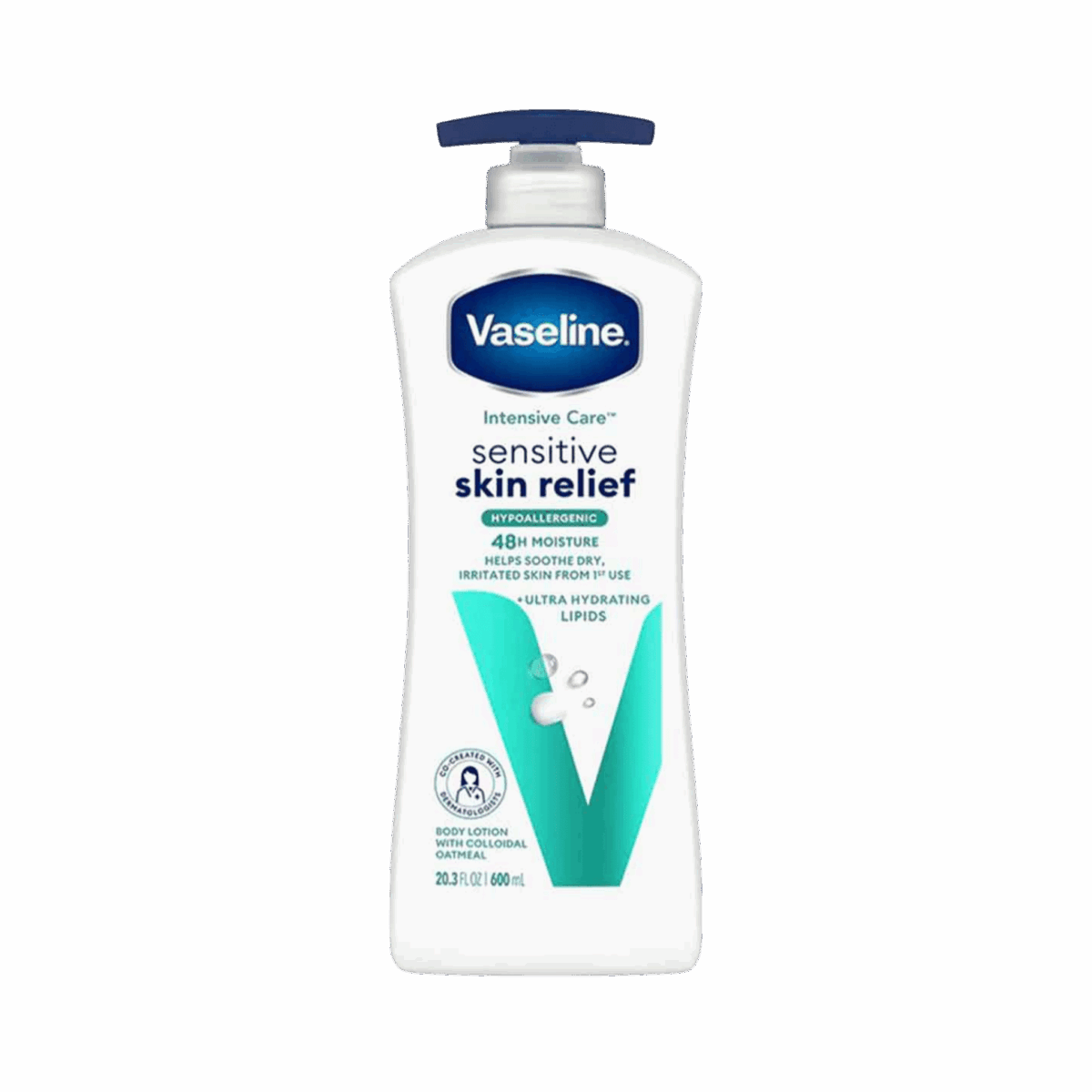 VASELINE-LOTION-600ml-US-W-SENSITIVE SKIN RELIEF (PUMP) - Image 1