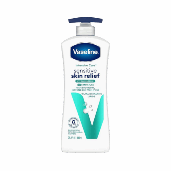 VASELINE-LOTION-600ml-US-W-SENSITIVE SKIN RELIEF (PUMP)